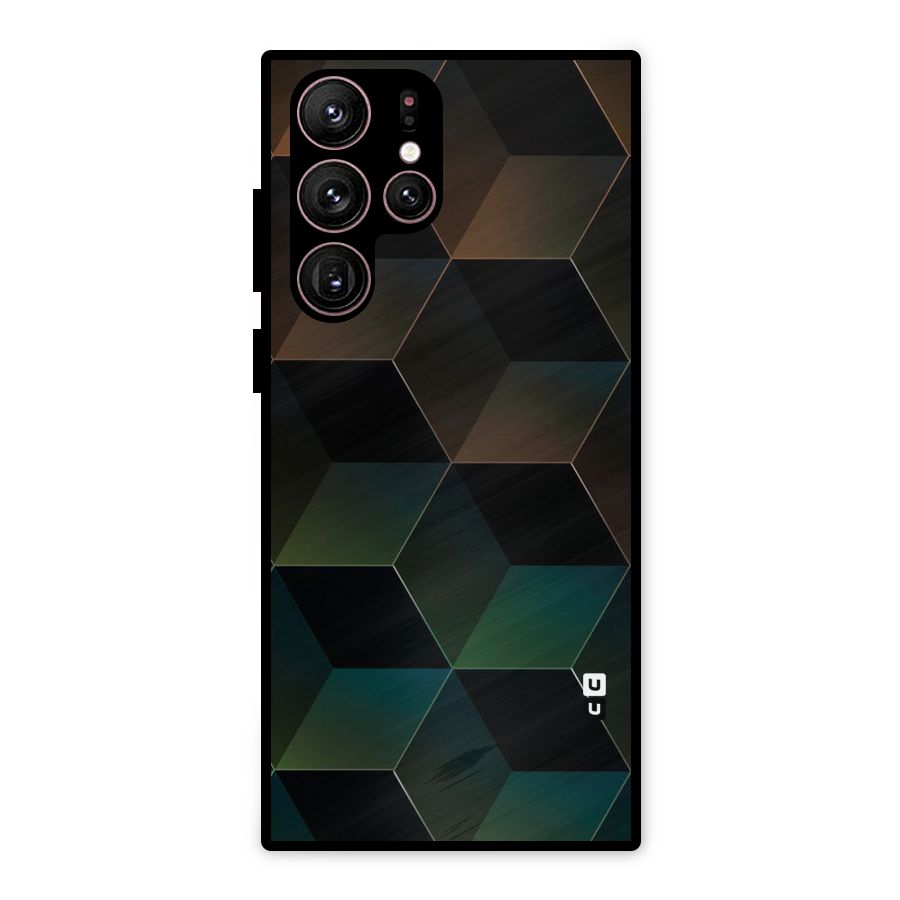 Hexagonal Design Metal Back Case for Galaxy S22 Ultra 5G