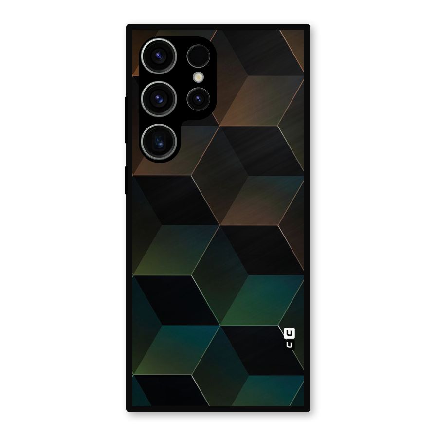 Hexagonal Design Metal Back Case for Galaxy S23 Ultra