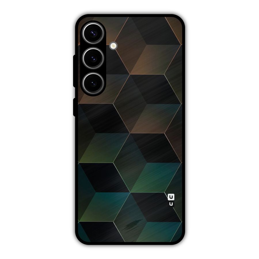 Hexagonal Design Metal Back Case for Galaxy S24 Plus