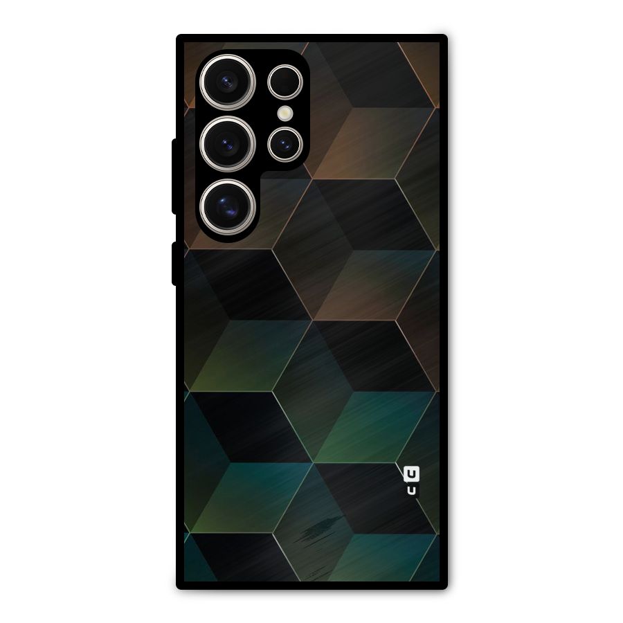 Hexagonal Design Metal Back Case for Galaxy S24 Ultra