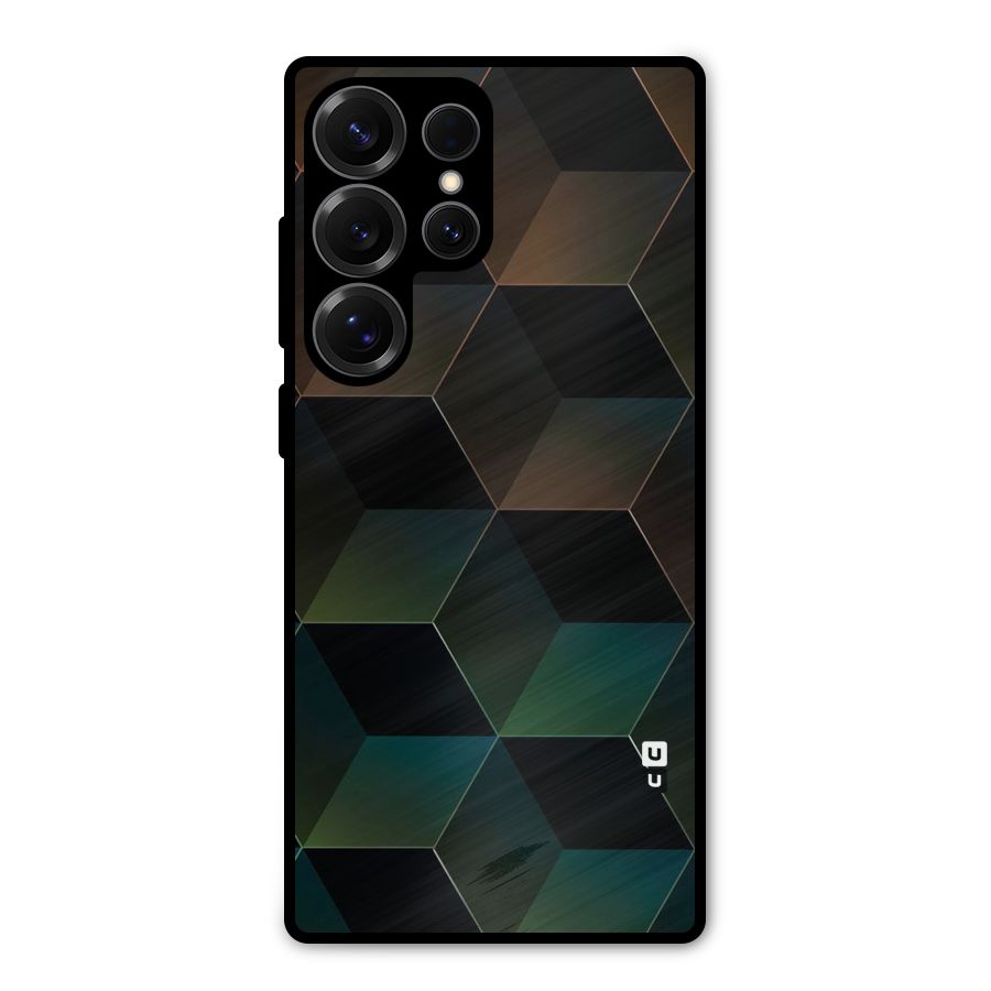 Hexagonal Design Metal Back Case for Galaxy S25 Ultra