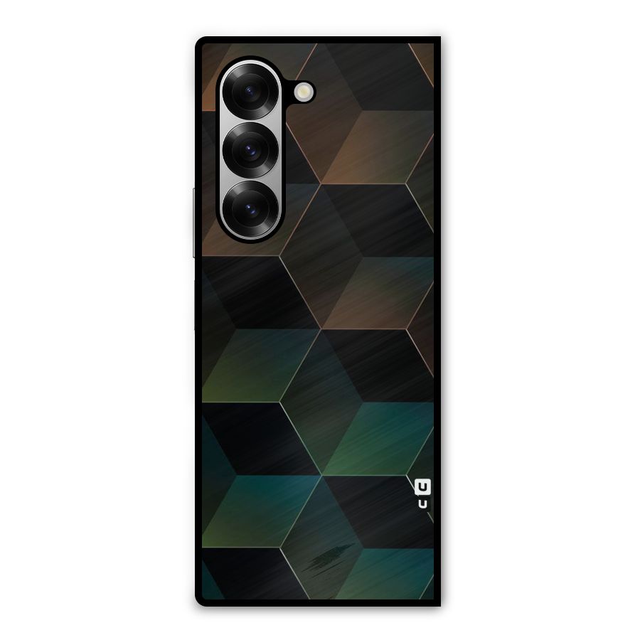 Hexagonal Design Metal Back Case for Galaxy Z Fold6