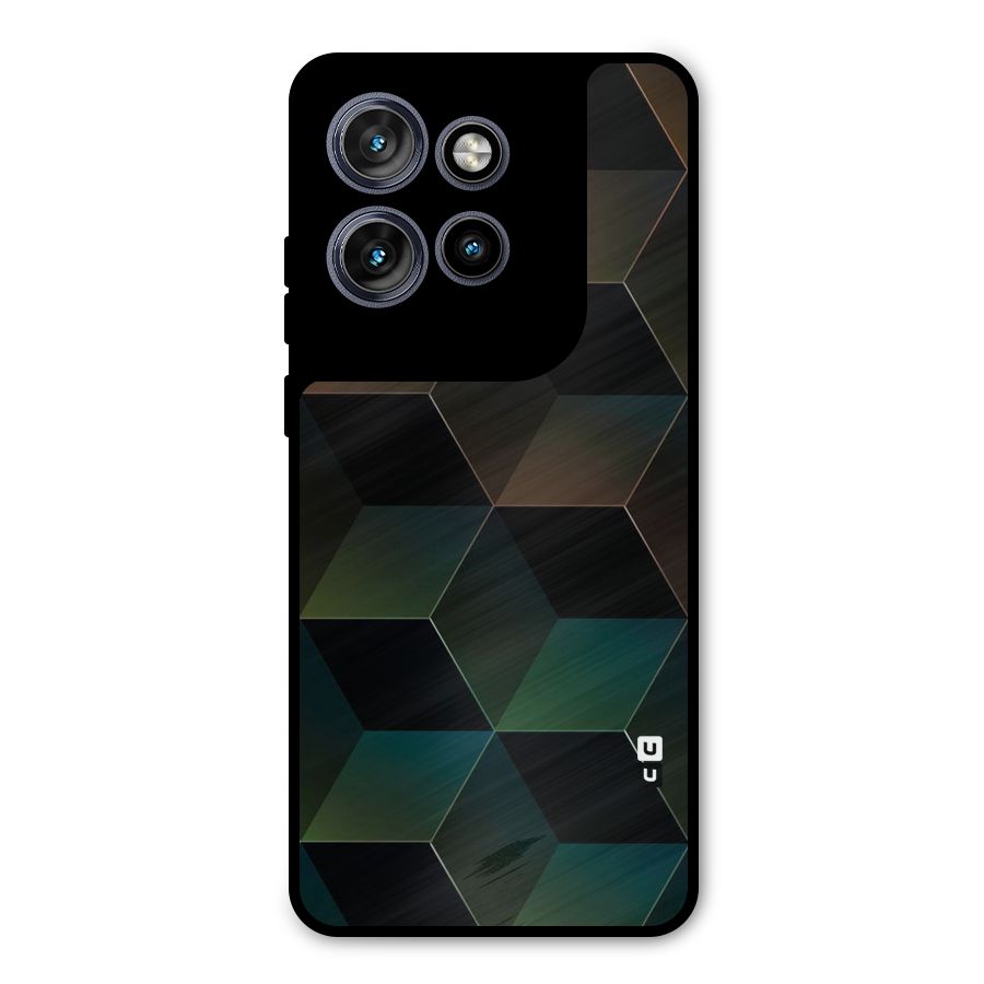 Hexagonal Design Metal Back Case for Motorola Edge 50 Neo