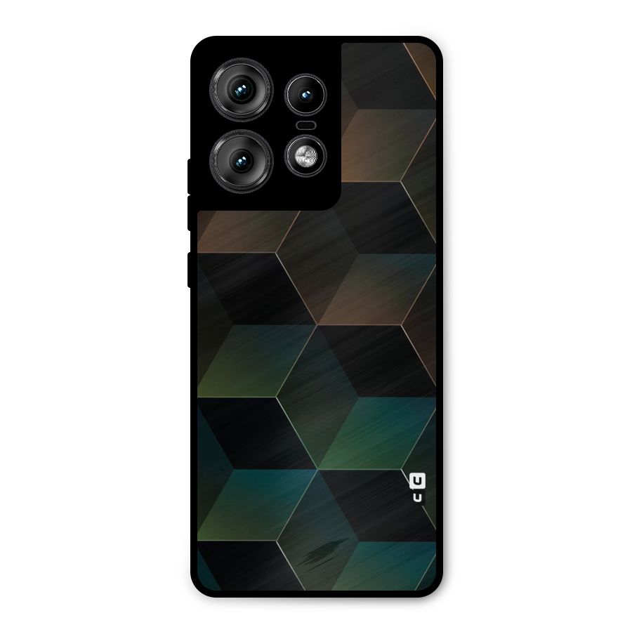 Hexagonal Design Metal Back Case for Motorola Edge 50 Pro