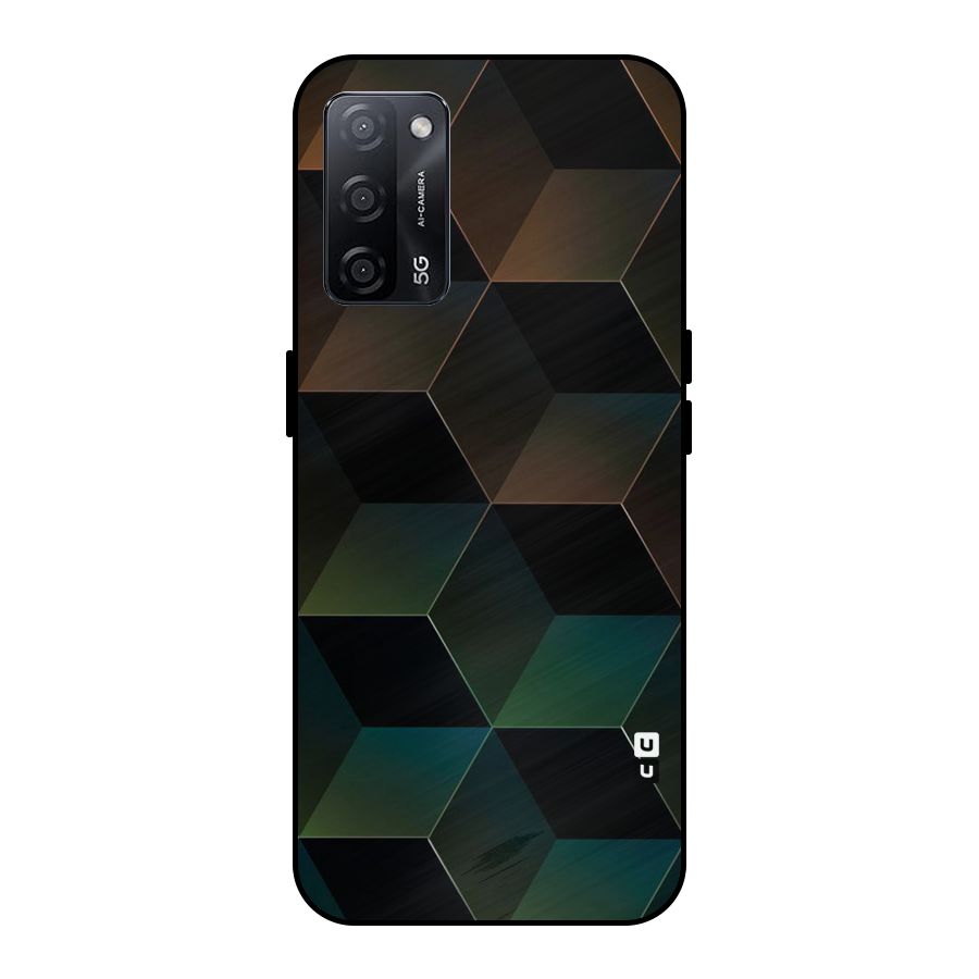 Hexagonal Design Metal Back Case for Oppo A53s 5G