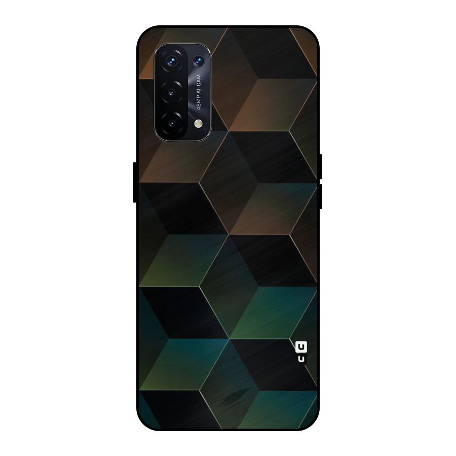 Hexagonal Design Metal Back Case for Oppo A74 5G