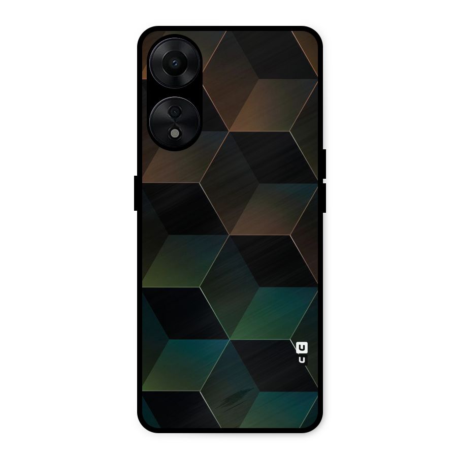 Hexagonal Design Metal Back Case for Oppo A78 5G
