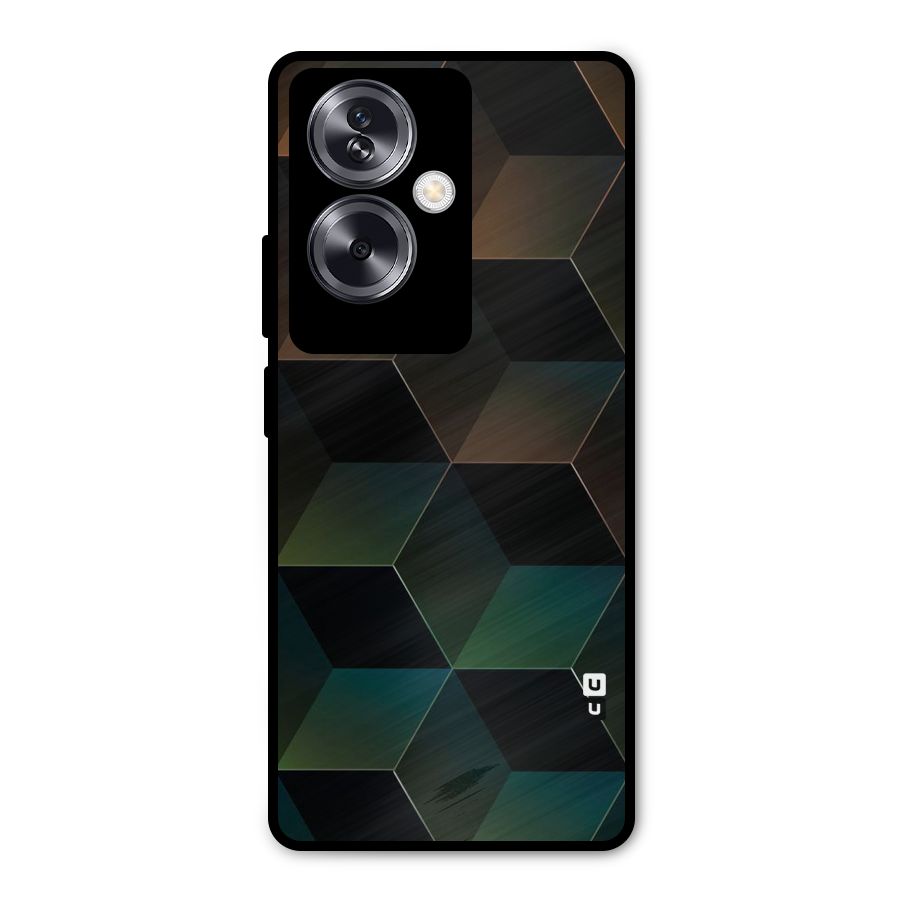 Hexagonal Design Metal Back Case for Oppo A79 5G