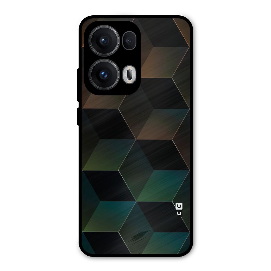 Hexagonal Design Metal Back Case for Oppo Reno13 Pro