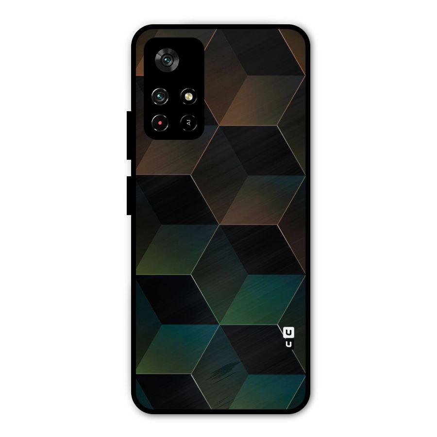 Hexagonal Design Metal Back Case for Poco M4 Pro 5G