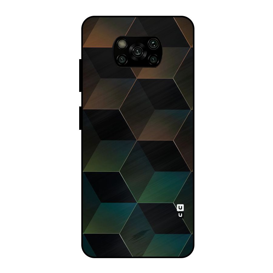 Hexagonal Design Metal Back Case for Poco X3