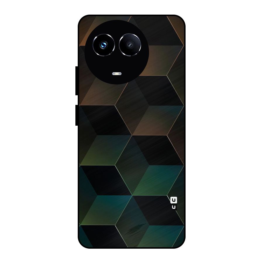 Hexagonal Design Metal Back Case for Realme 11 5G