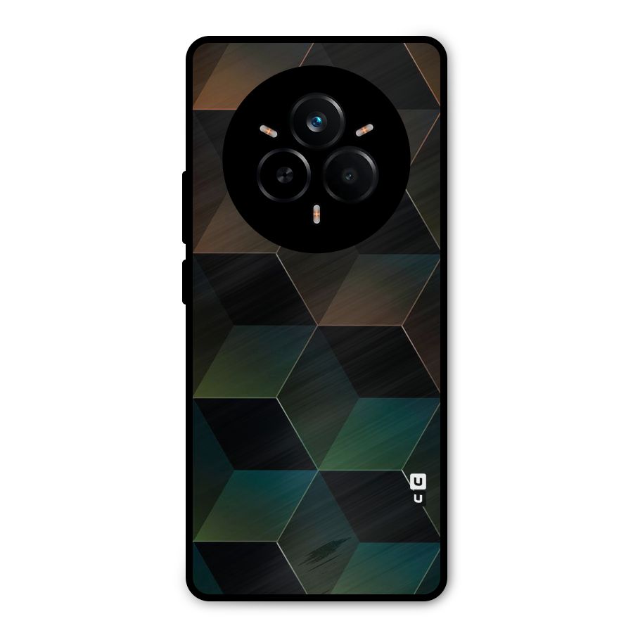 Hexagonal Design Metal Back Case for Realme 14 Pro