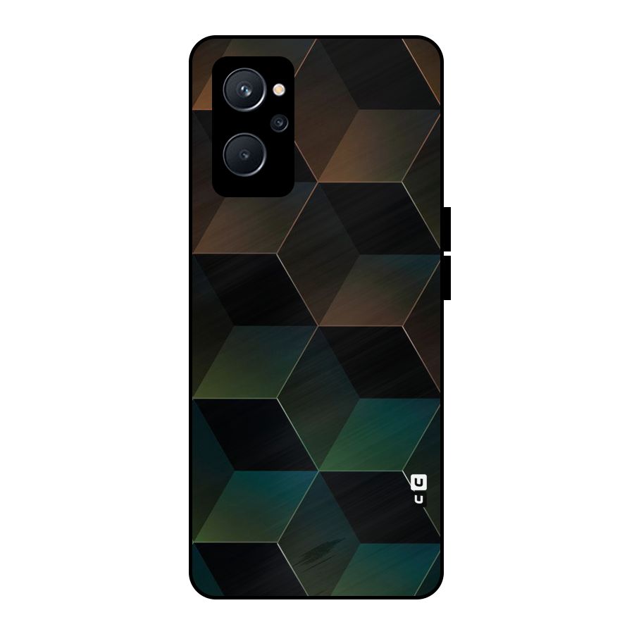 Hexagonal Design Metal Back Case for Realme 9i 5G