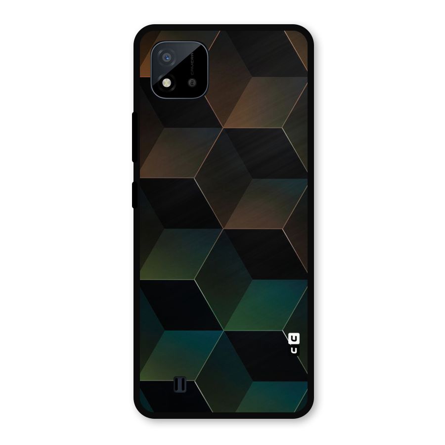 Hexagonal Design Metal Back Case for Realme C11 2021