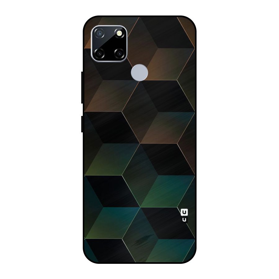 Hexagonal Design Metal Back Case for Realme Narzo 30A