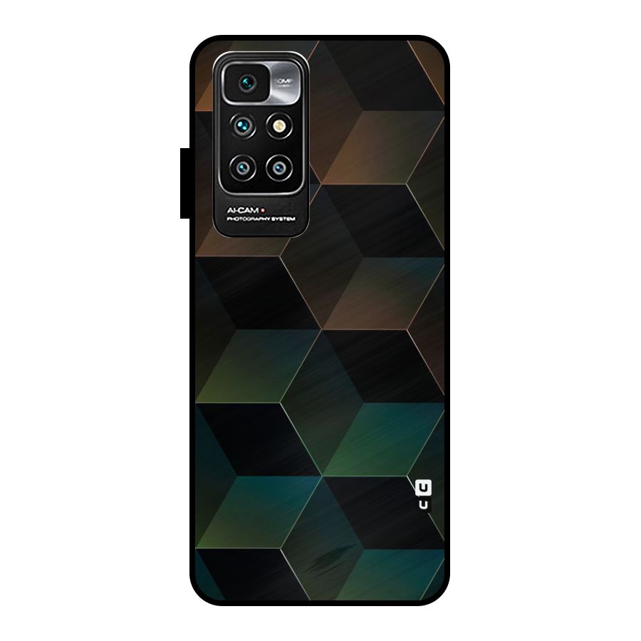 Hexagonal Design Metal Back Case for Redmi 10 Prime