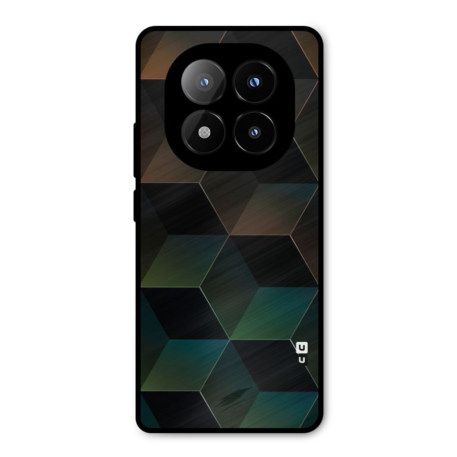 Hexagonal Design Metal Back Case for Redmi Note 14 Pro Plus 5G
