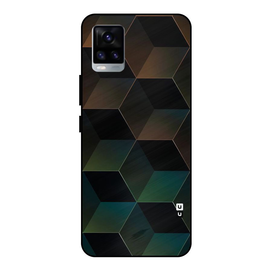 Hexagonal Design Metal Back Case for Vivo V20 2021
