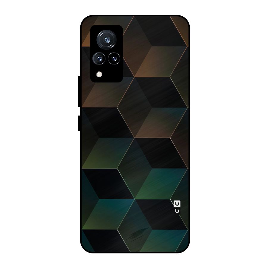 Hexagonal Design Metal Back Case for Vivo V21 5G