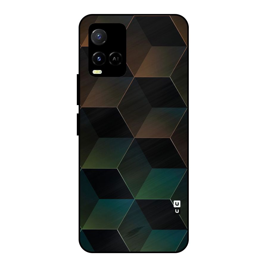Hexagonal Design Metal Back Case for Vivo Y21 2021