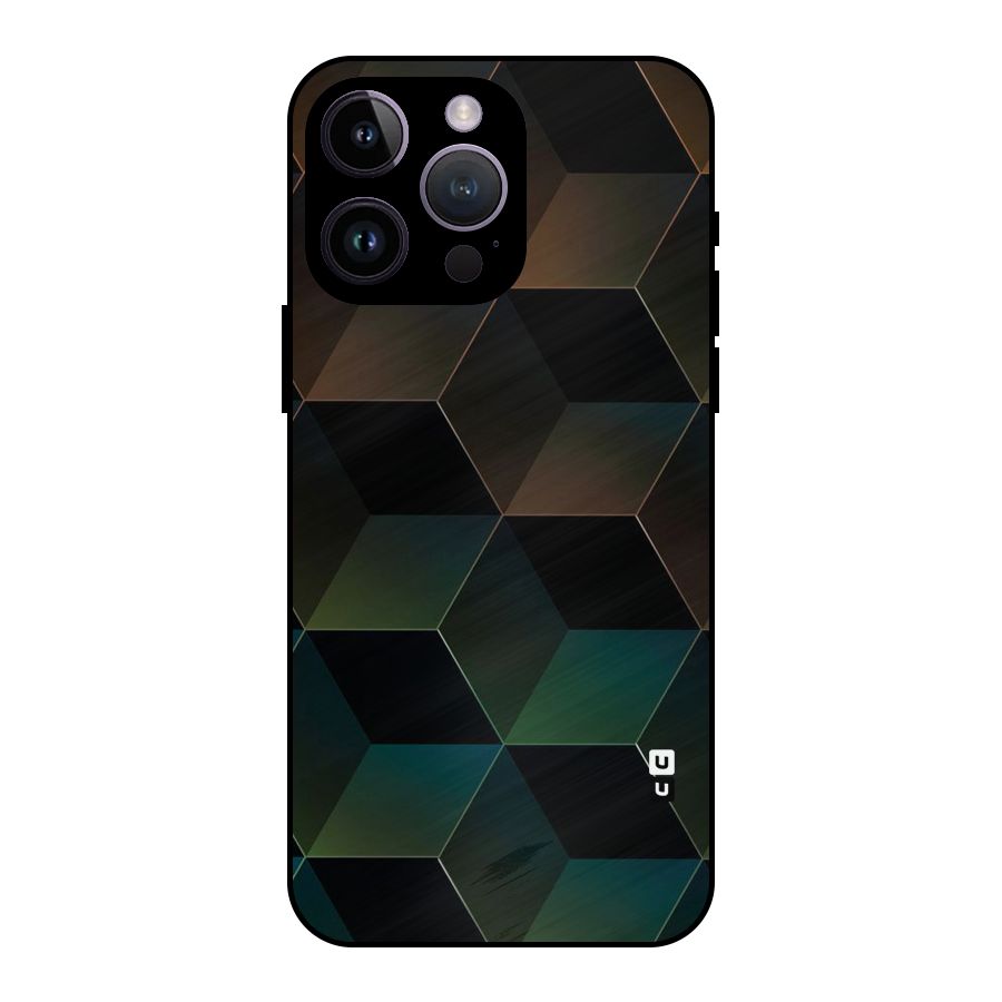 Hexagonal Design Metal Back Case for iPhone 14 Pro Max