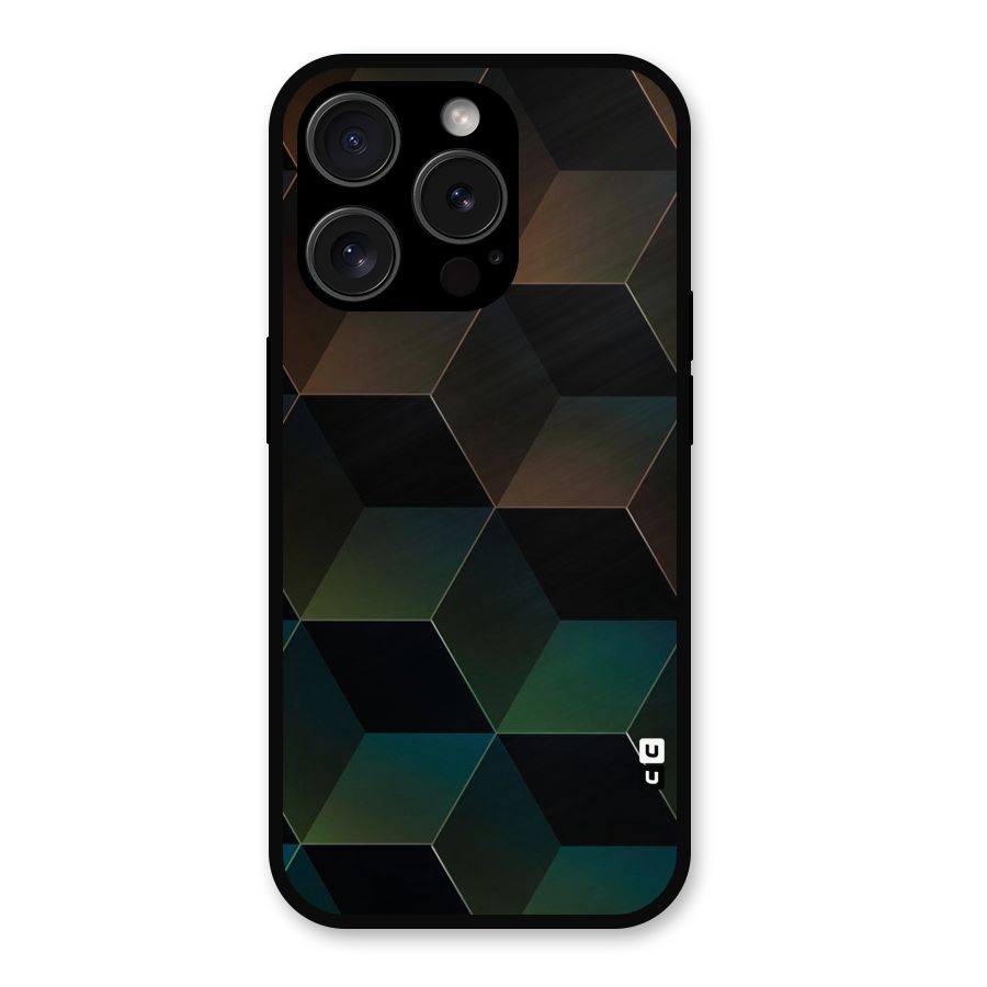 Hexagonal Design Metal Back Case for iPhone 15 Pro