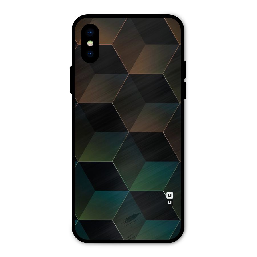 Hexagonal Design Metal Back Case for iPhone X