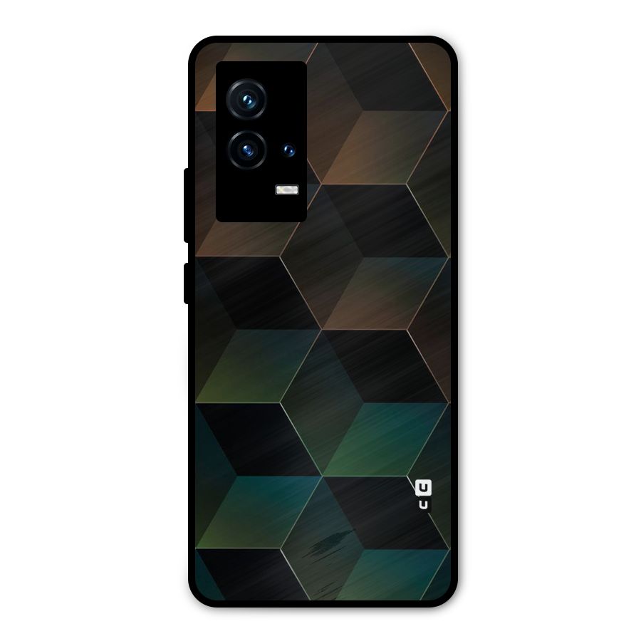 Hexagonal Design Metal Back Case for iQOO 9 5G