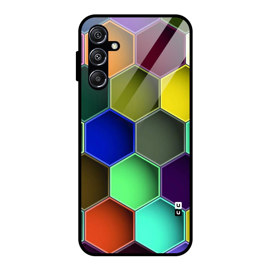 Hexagonal Palette Glass Back Case for Galaxy M34 5G