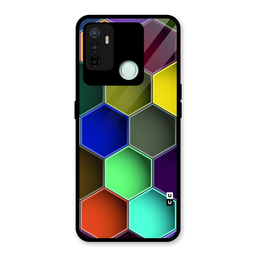 Hexagonal Palette Glass Back Case for Oppo A53