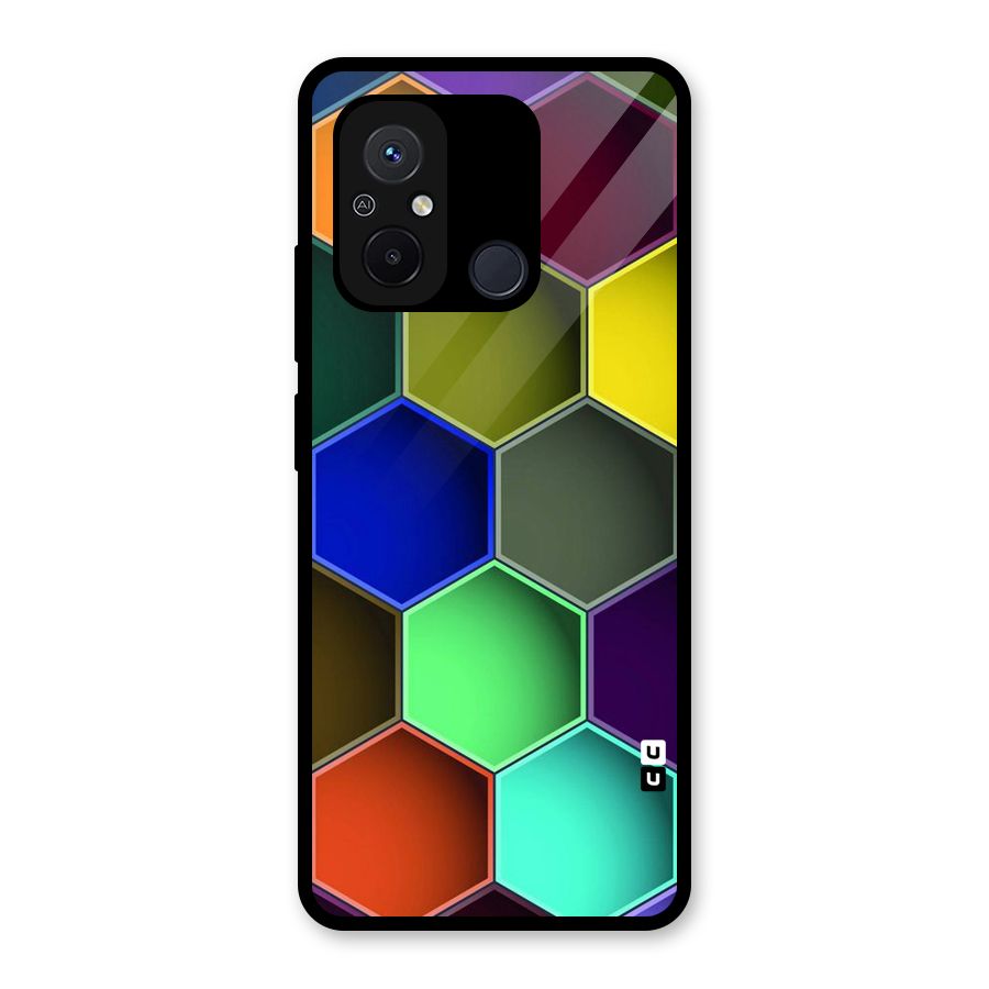 Hexagonal Palette Glass Back Case for Redmi 12C