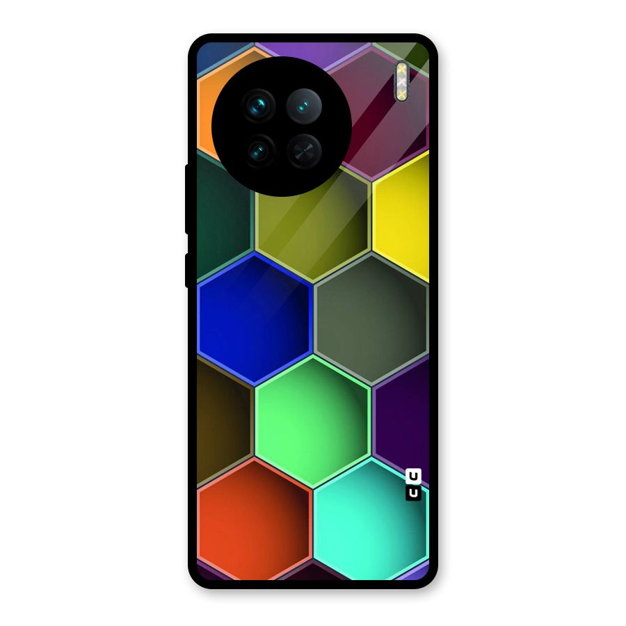 Hexagonal Palette Glass Back Case for Vivo X90
