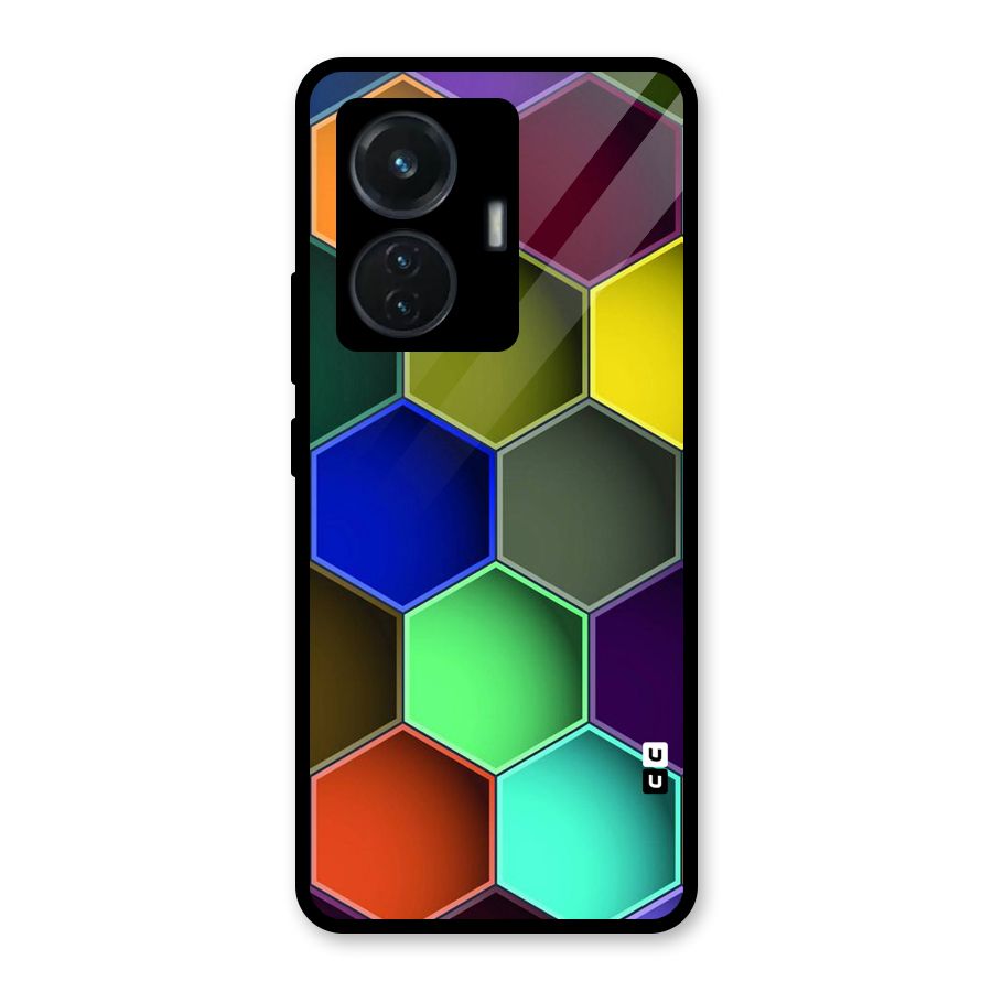 Hexagonal Palette Glass Back Case for iQOO Z6 44W