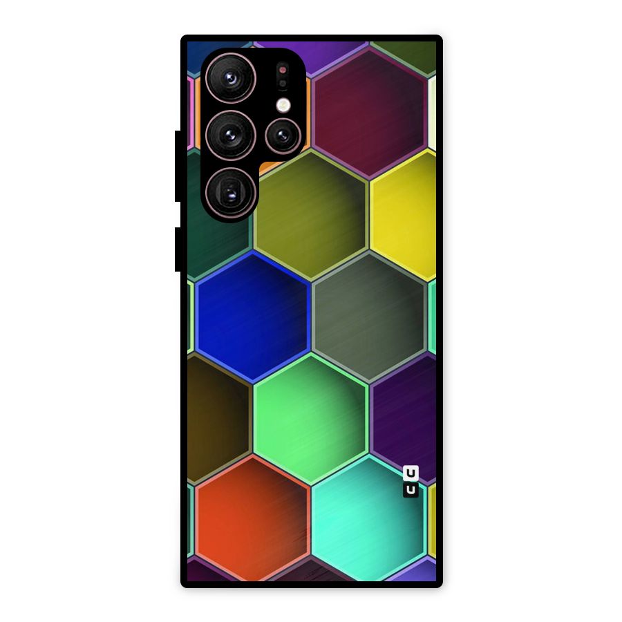 Hexagonal Palette Metal Back Case for Galaxy S22 Ultra 5G