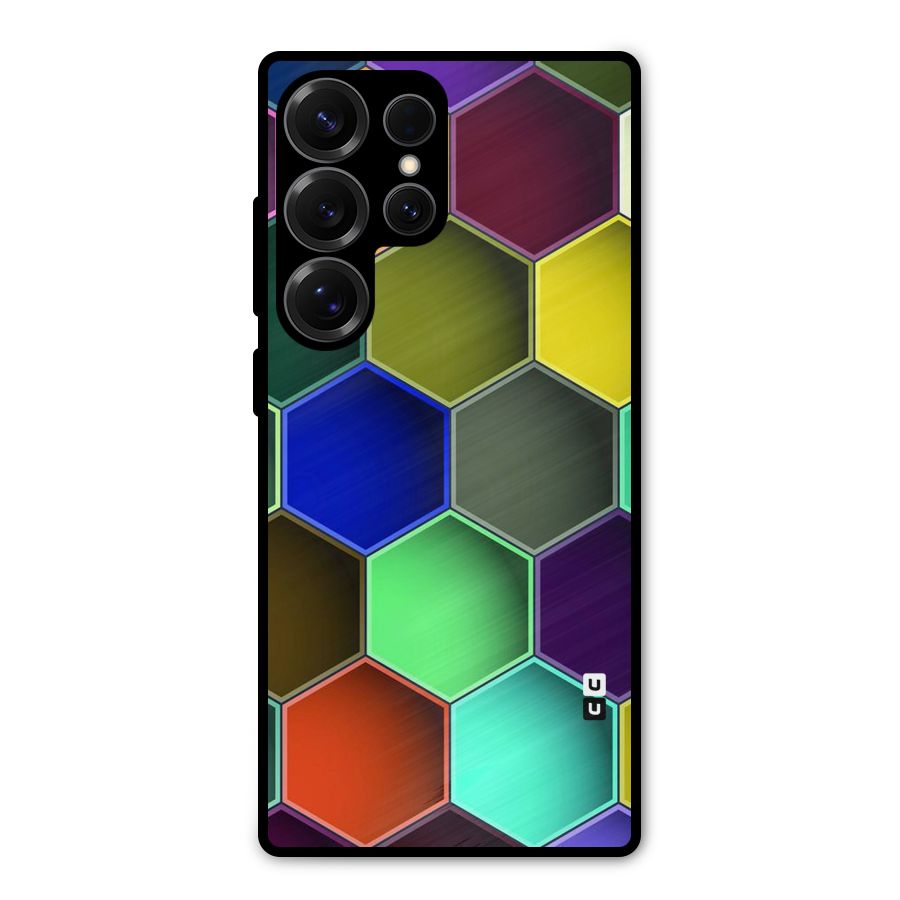 Hexagonal Palette Metal Back Case for Galaxy S25 Ultra