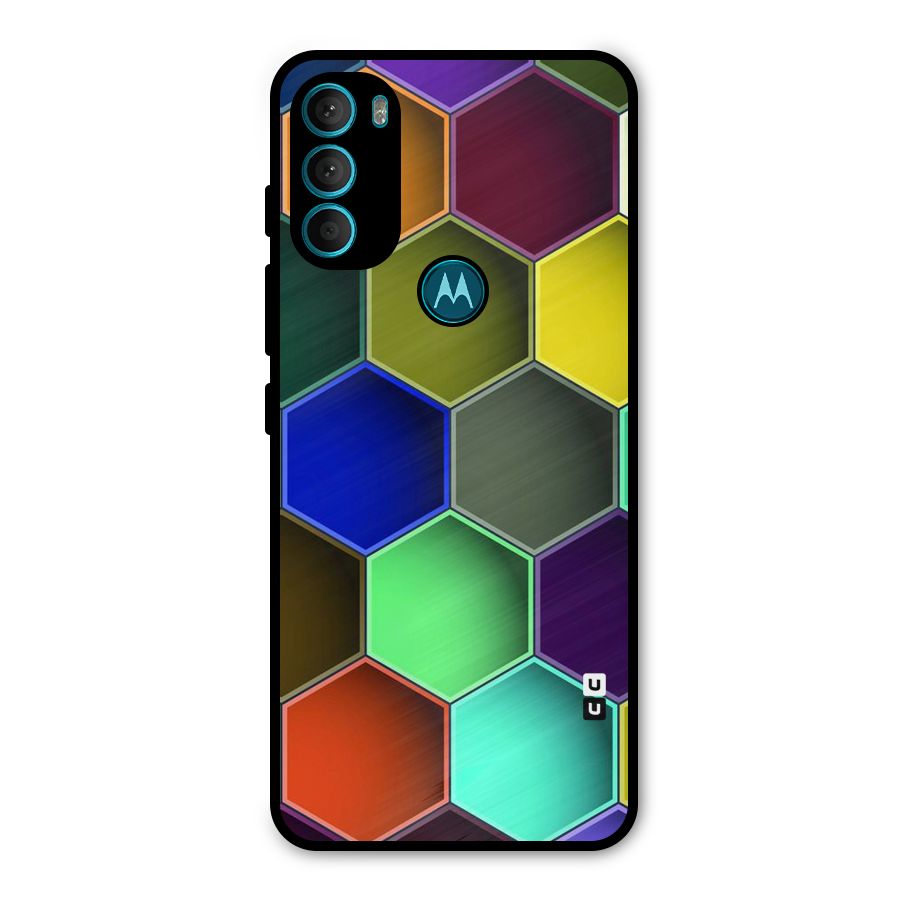 Hexagonal Palette Metal Back Case for Moto G71 5G
