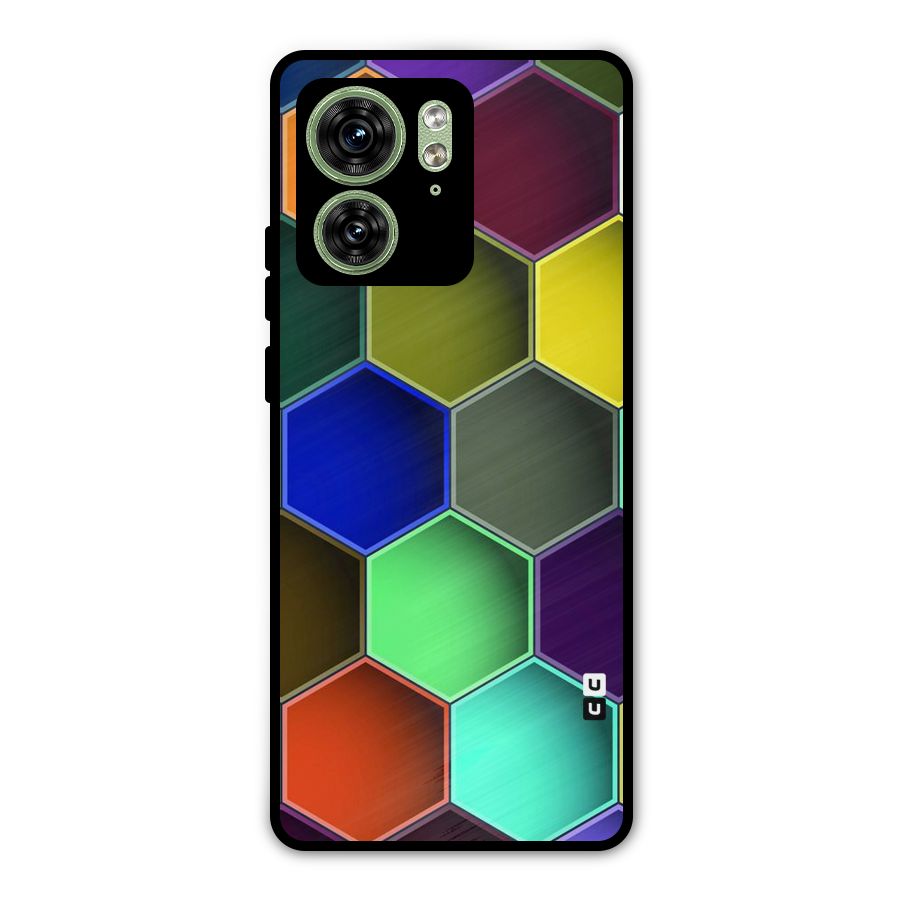 Hexagonal Palette Metal Back Case for Motorola Edge 40 5G