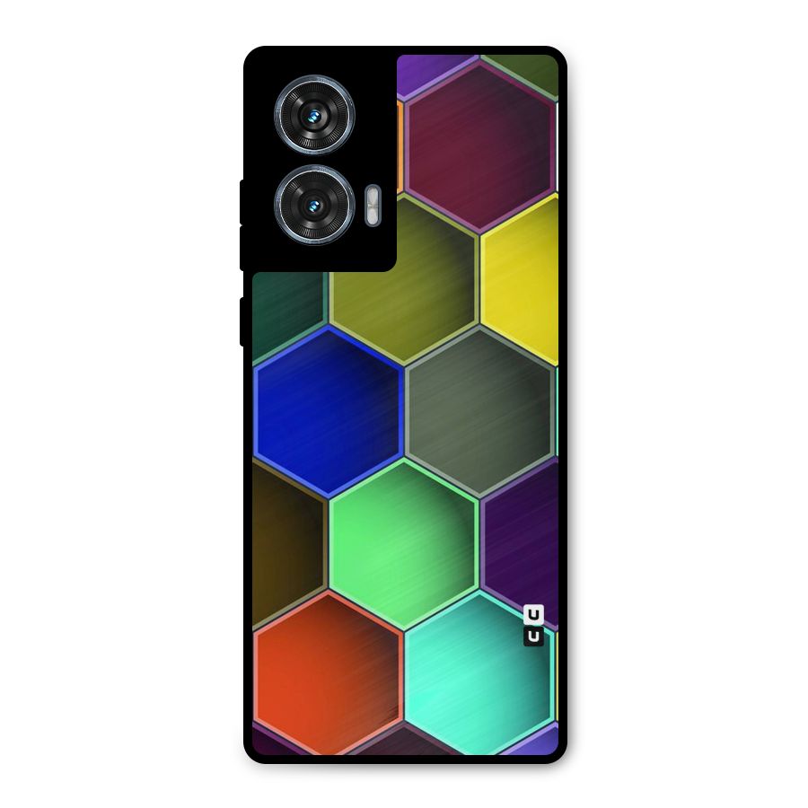 Hexagonal Palette Metal Back Case for Motorola Edge 50 Fusion