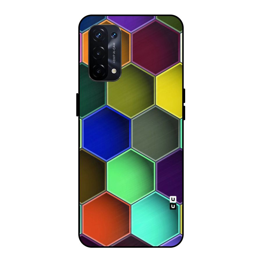 Hexagonal Palette Metal Back Case for Oppo A74 5G