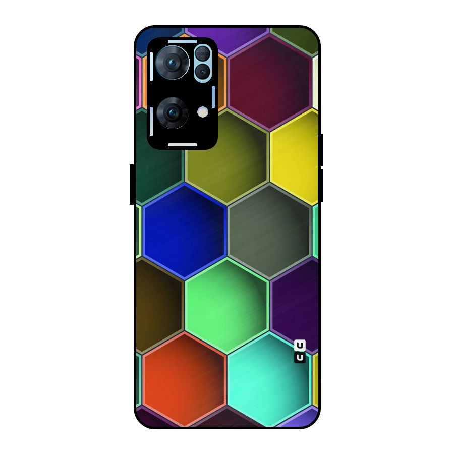 Hexagonal Palette Metal Back Case for Oppo Reno7 Pro 5G