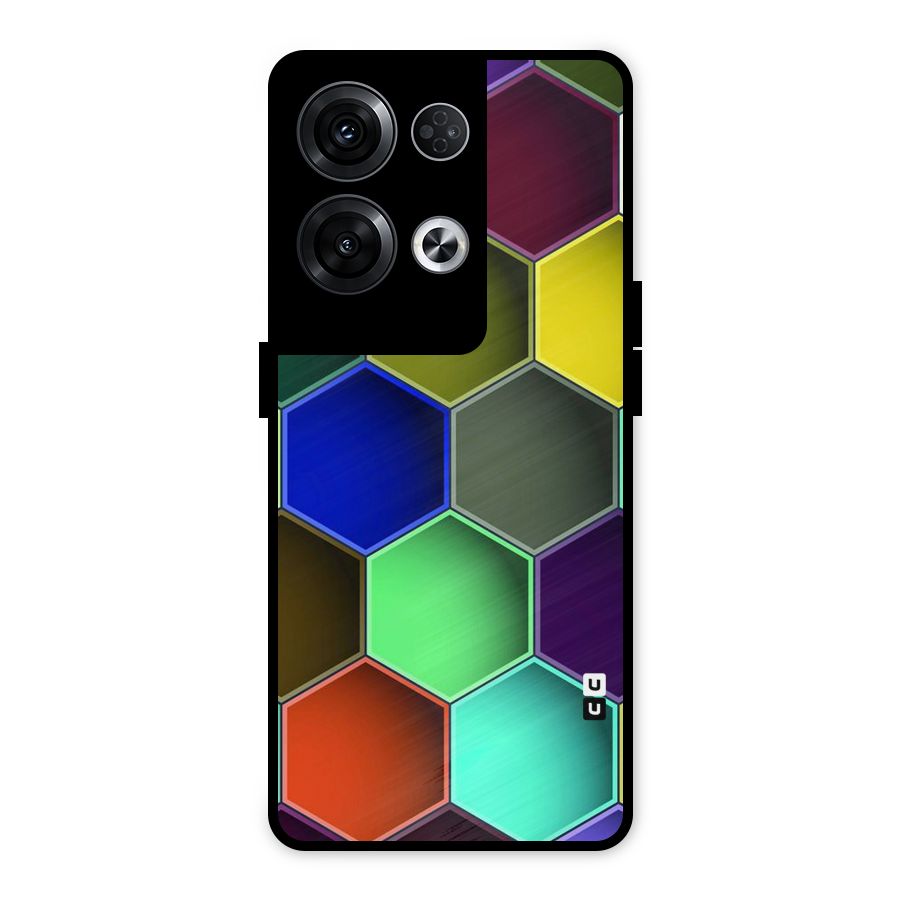 Hexagonal Palette Metal Back Case for Oppo Reno8 Pro 5G
