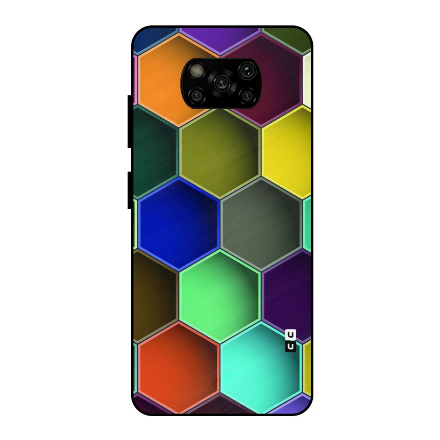 Hexagonal Palette Metal Back Case for Poco X3
