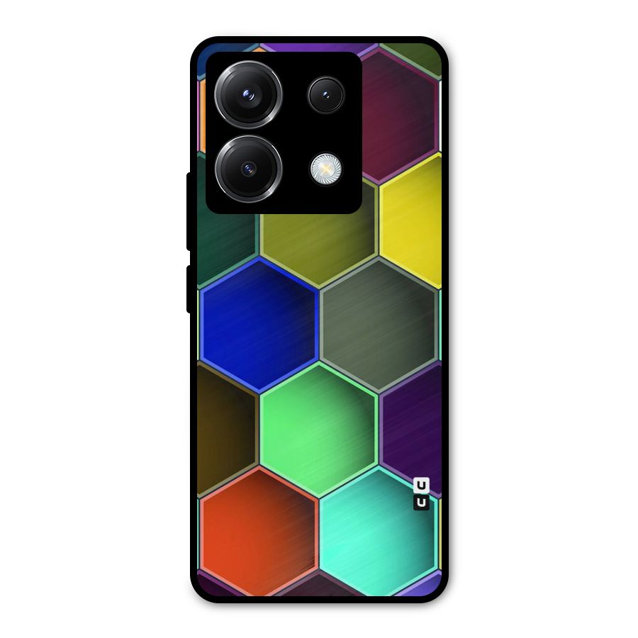 Hexagonal Palette Metal Back Case for Poco X6