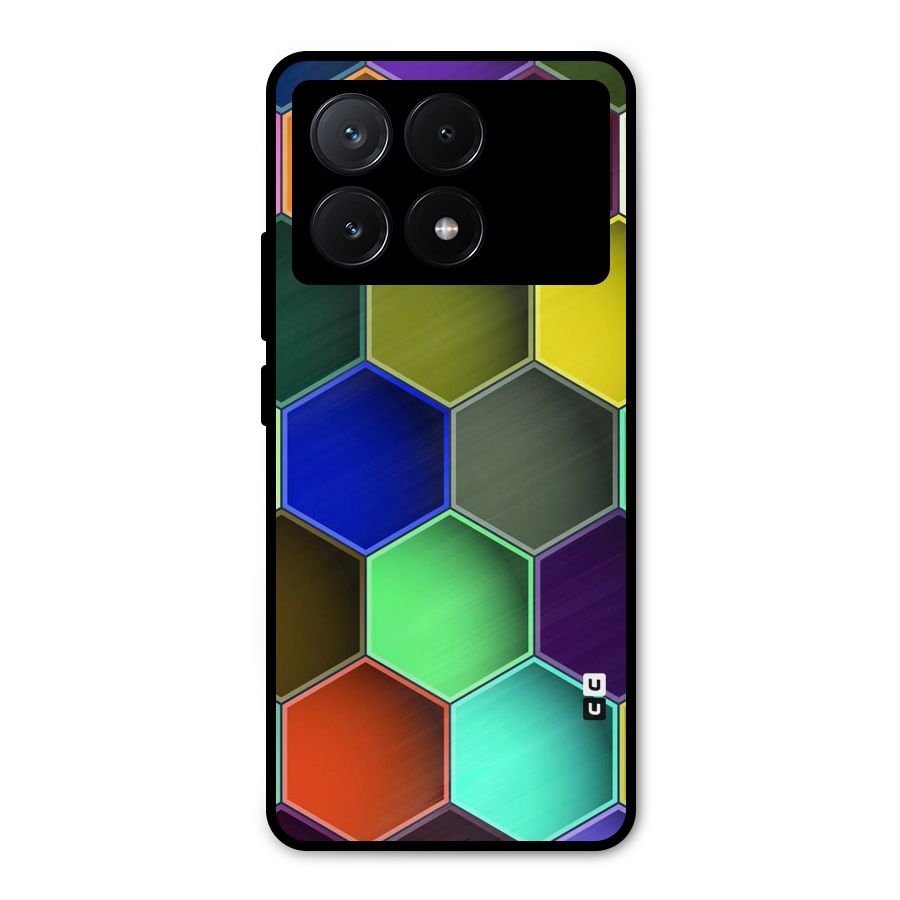 Hexagonal Palette Metal Back Case for Poco X6 Pro