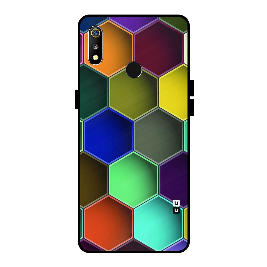 Hexagonal Palette Metal Back Case for Realme 3i