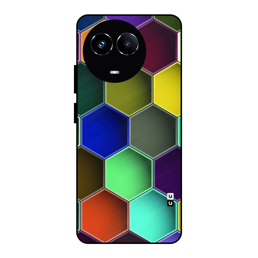 Hexagonal Palette Metal Back Case for Realme Narzo 60X