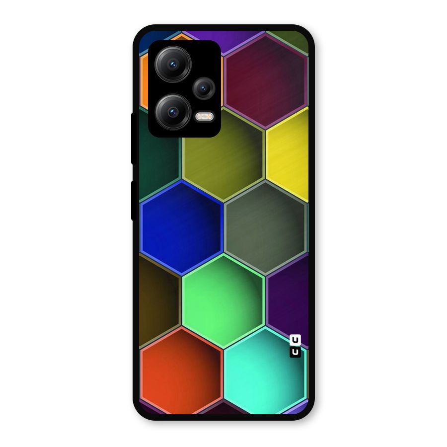 Hexagonal Palette Metal Back Case for Redmi Note 12 5G