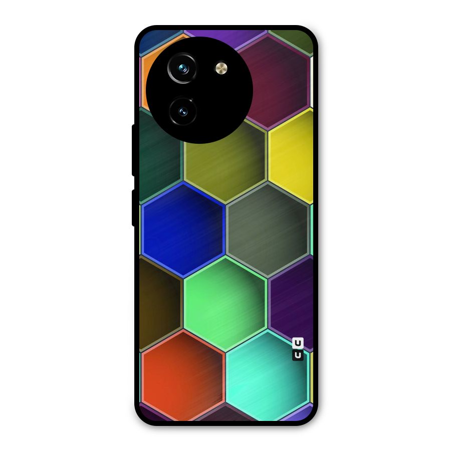 Hexagonal Palette Metal Back Case for Vivo T3x