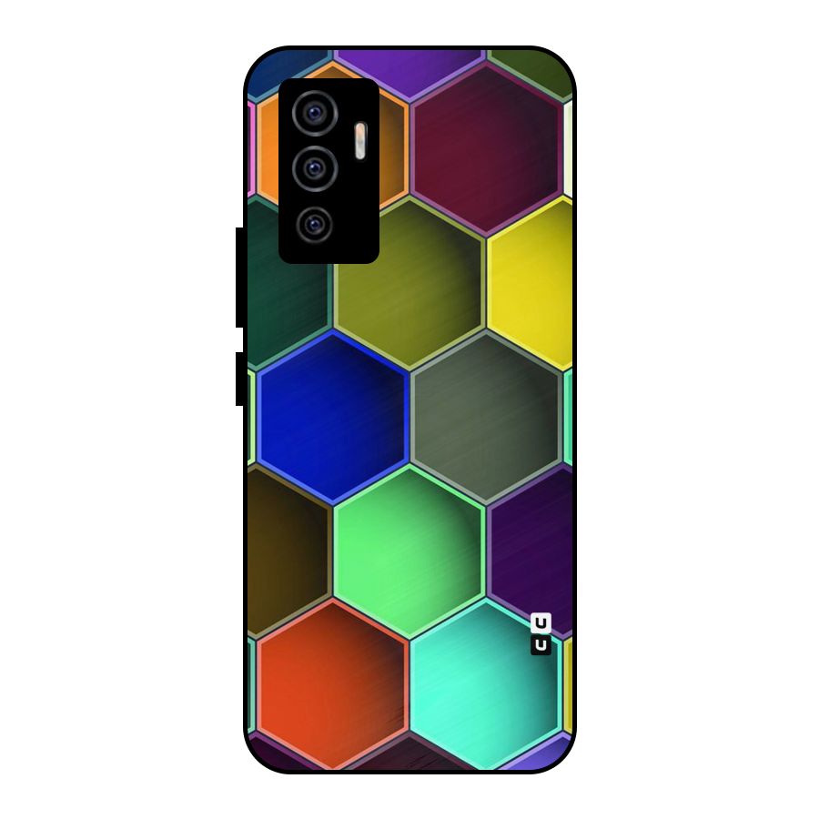 Hexagonal Palette Metal Back Case for Vivo V23e